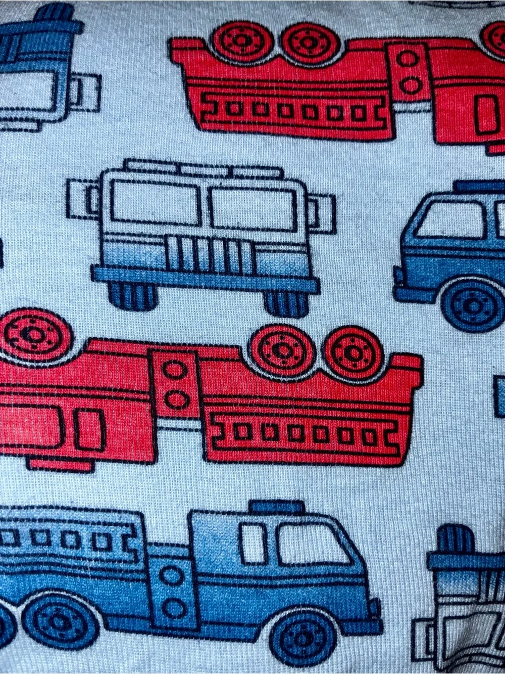 Carter's Red & Blue Train-Print Footed One-Piece